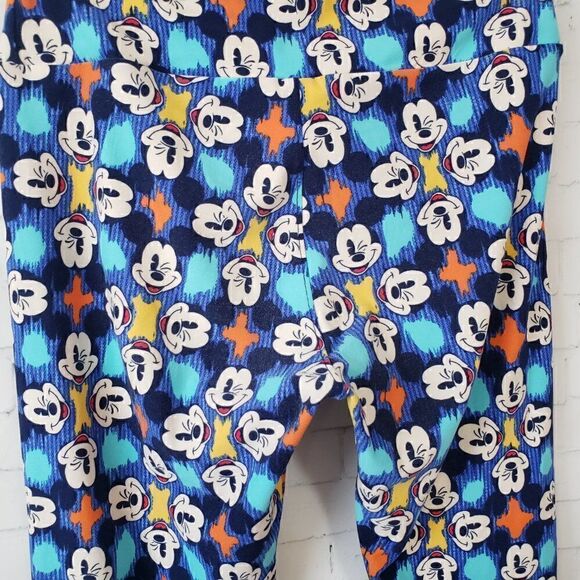 LuLaroe One Size Mickey Disney Leggings Blue Soft Eye Wink Winking Irregular - Picture 6 of 9